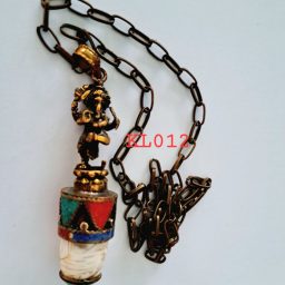 Kalung etnik liontin Ganesha kombinasi white conch shell (KL012)
