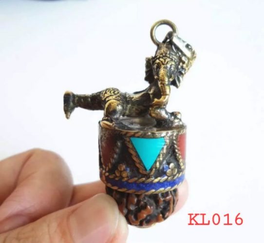 Kalung liontin Ganesha tembaga Kombinasi rudraksha