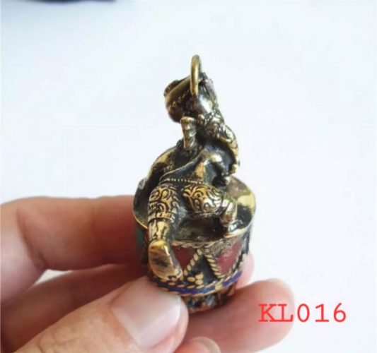 Kalung liontin Ganesha tembaga Kombinasi rudraksha