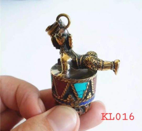 Kalung liontin Ganesha tembaga Kombinasi rudraksha