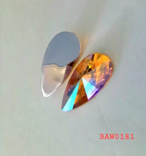 Acrylic flatback teardrop glue on beads Gold AB