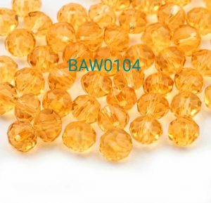 Round faceted crystal beads 4 mm light orange clear