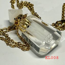 Kalung liontin botol parfume natural clear quartz