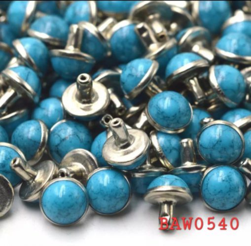 Light blue rivets punk studs spike 10 pcs