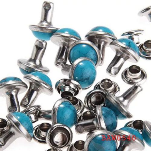 Light blue rivets punk studs spike 10 pcs