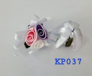 Bunga 3 kuncup white pink violet pita light blue