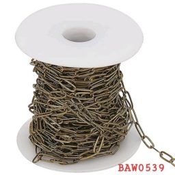 Rantai klip oval bronze antik lubang 3,5 mm
