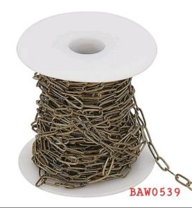 Rantai klip oval bronze antik lubang 3,5 mm