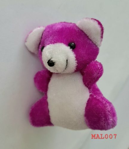 Boneka beruang mini magenta-putih