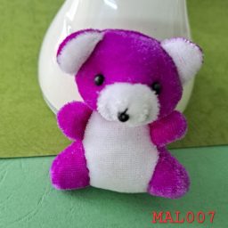 Boneka beruang mini magenta-putih