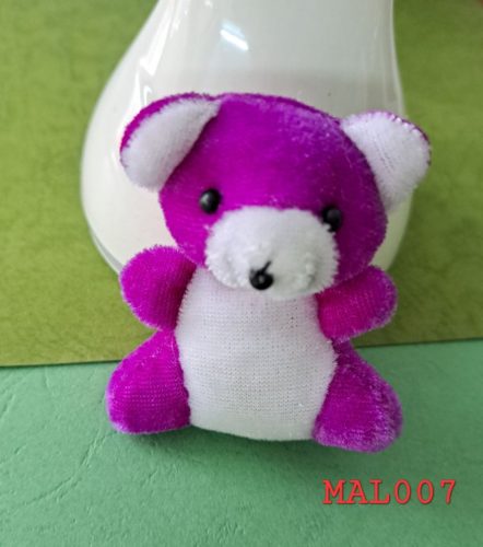 Boneka beruang mini magenta-putih