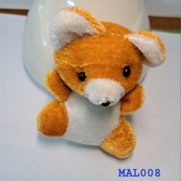 Boneka beruang mini warna oker-putih