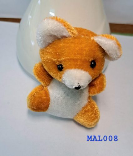 Boneka beruang mini warna oker-putih