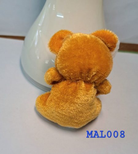Boneka beruang mini oker-putih