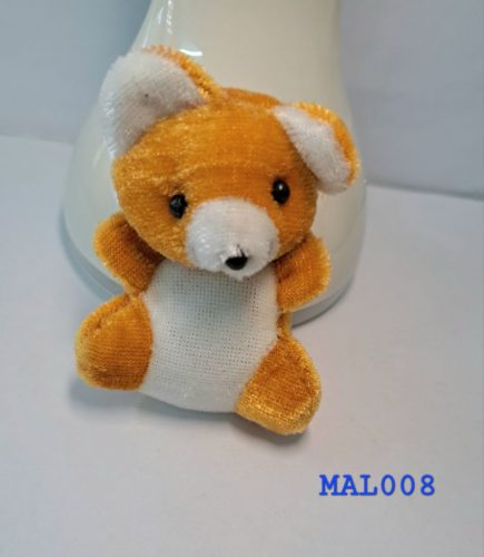 Boneka beruang mini oker-putih