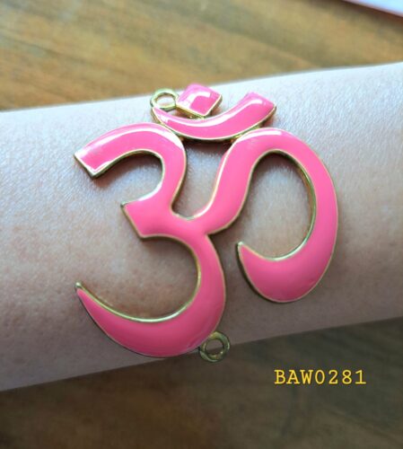 Konektor gelang om dari metal warna pink salem-gold