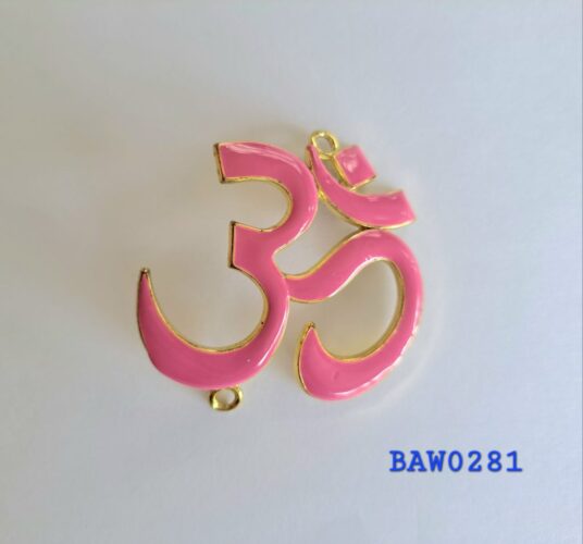 Konektor gelang om dari metal warna pink salem-gold