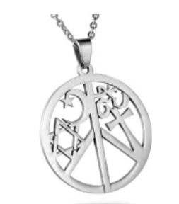 Kalung peace simbol agama dari stainless steel