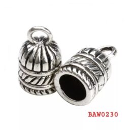 End tips tali cord warna antik silver