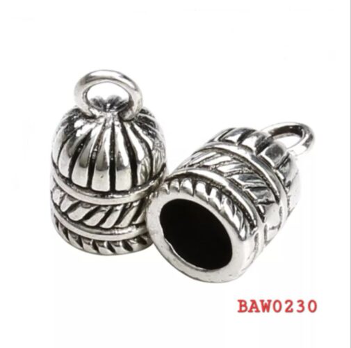 End tips tali cord warna antik silver