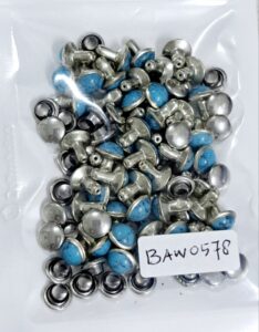 Blue turquoise rivets button 6 mm