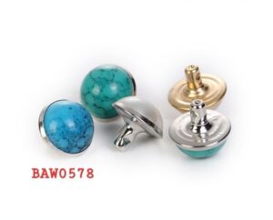Blue turquoise rivets button 6 mm