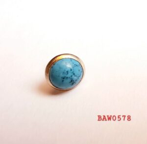 Blue turquoise rivets button 6 mm