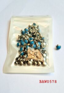 Blue turquoise rivets button 6 mm