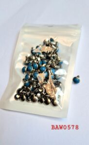 Blue turquoise rivets button 6 mm
