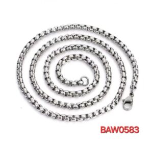 Kalung rantai titanium panjang 55 cm warna silver