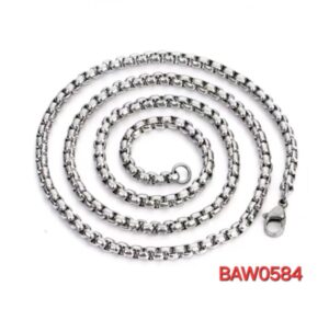 Kalung rantai titanium 70 cm warna silver