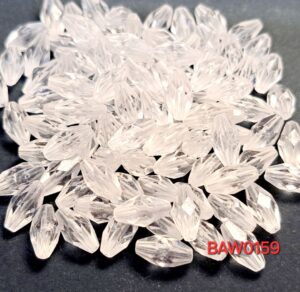 Manik plastik bentuk zaitun facet warna clear