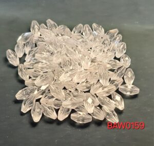 Manik plastik bentuk zaitun facet warna clear