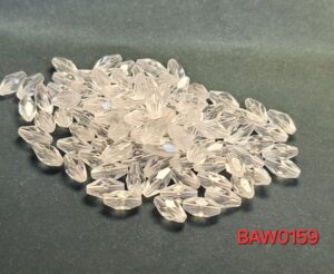 Manik plastik bentuk zaitun facet warna clear