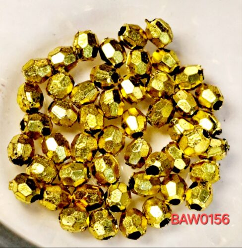 Manik akrilik bicone 2 mm warna gold