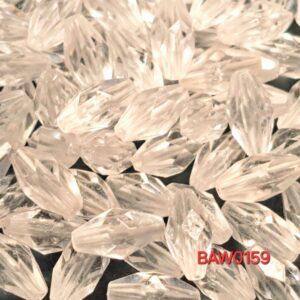 Manik plastik bentuk zaitun facet warna clear