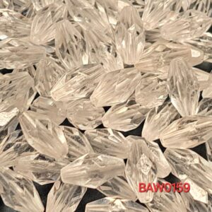 Manik plastik bentuk zaitun facet warna clear