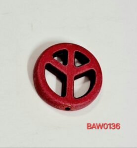 Manik sela peace merah diameter 2 cm