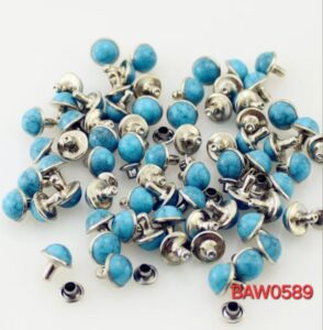 Light blue rivets punk studs spike 10 mm