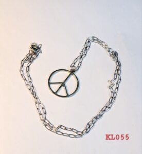 Kalung rantai stainless steel liontin peace besar