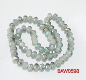 Manik kristal Austria rondelle grey opaque metalic AB