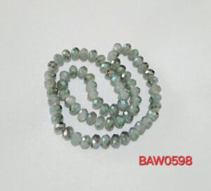 Manik kristal Austria rondelle grey opaque metalic AB