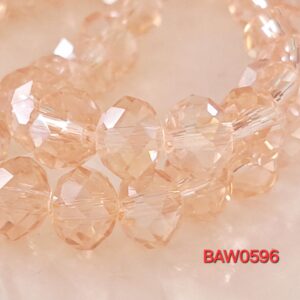 Manik kristal austria rondelle facet 6 X 8 mm warna pink salem clear