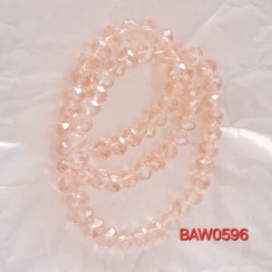 Manik kristal austria rondelle facet 6 X 8 mm warna pink salem clear