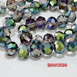 Manik kristal austria rondelle facet 6 X 8 mm warna clear rainbow AB