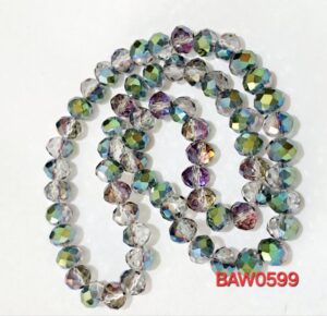 Manik kristal austria rondelle facet 6 X 8 mm warna rainbow AB