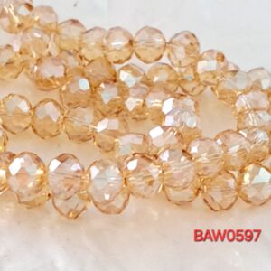 Manik kristal austria rondelle facet warna light brown clear AB