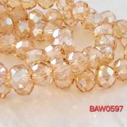Manik kristal austria rondelle facet warna light brown clear AB