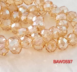 Manik kristal austria rondelle facet warna light brown clear AB