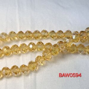 Manik kristal austria rondelle facet warna light ochre